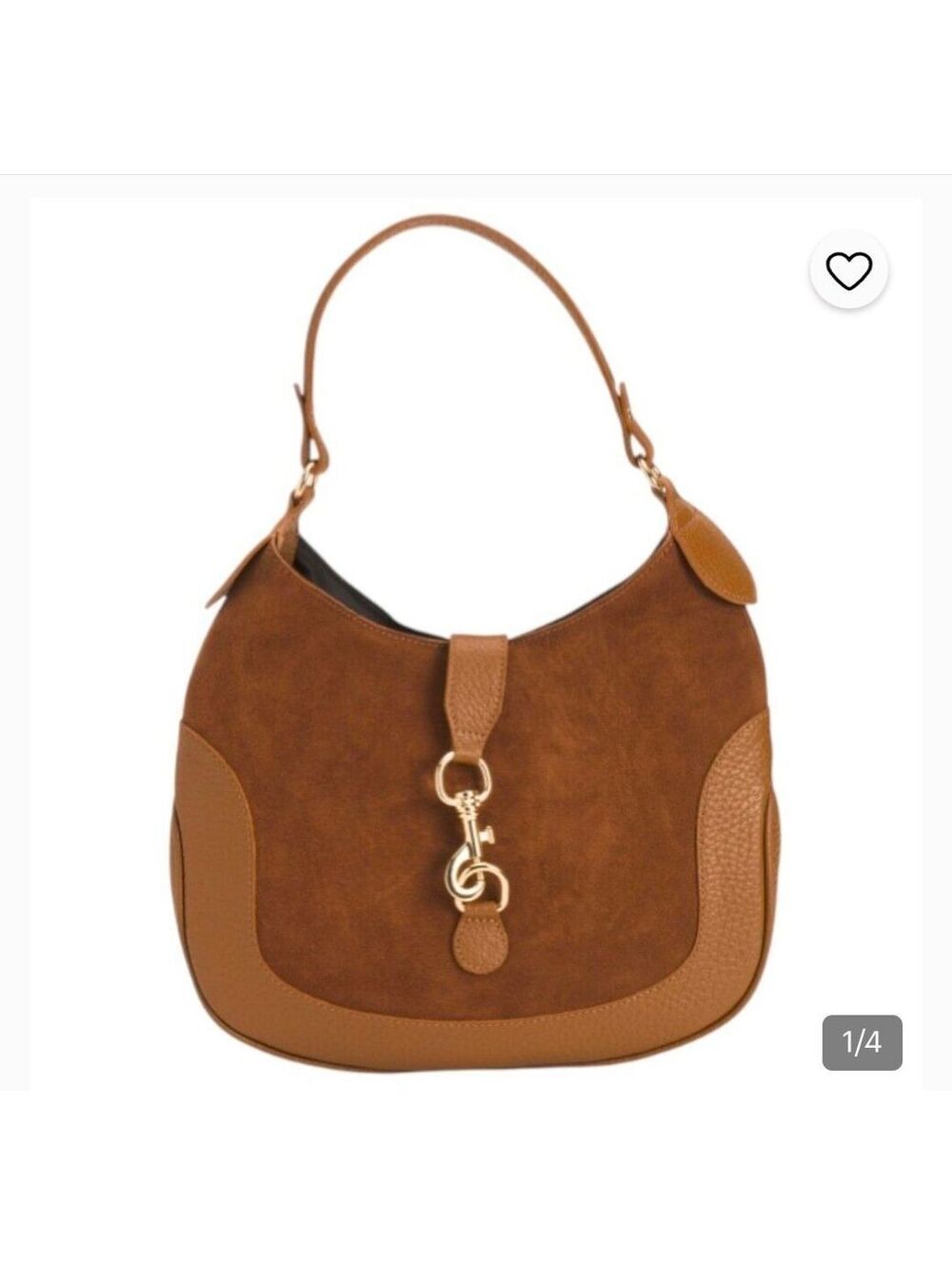 Isadora "Norina" Italian Suede Hobo Shoulder Bag  NWT